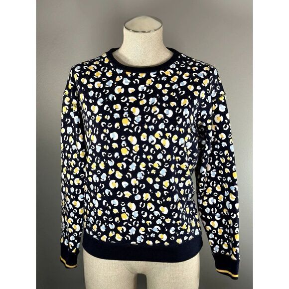 Joules Presley Slim Sweatshirt in Navy Leopard Size 4 - Picture 1 of 5